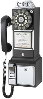 Crosley CR56-BK 1950's Payphone with Push Button Technology, Black