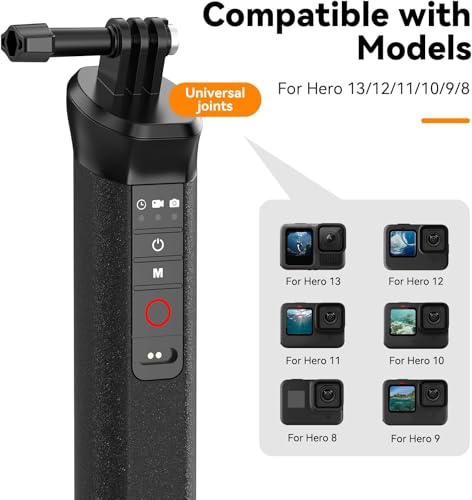 Image of TELESIN Floating Selfie Stick Hand Grip Waterproof Handle with Bluetooth Remote for GoPro Hero 13 12 11 10 9 8 Handle Mount Accessories for Action Camera