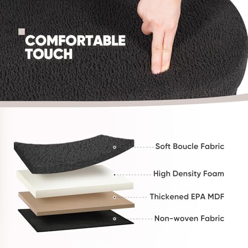 Image of B FSOBEIIALEO Ottoman with Storage for Living Room, Sherpa Folding Storage Ottoman Foot Rest, 30 Inches Collapsible Bedroom Bench Dark Grey