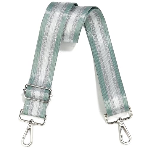 Image of LVYOUME Purse Strap Silver Hardware Wide Bag Straps Replacement Crossbody Adjustable Shoulder Strap for Purses