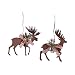 Metal Die Cut Moose & Deer Christmas Ornaments - (6 Pcs./set) 3 1/2" X 4"