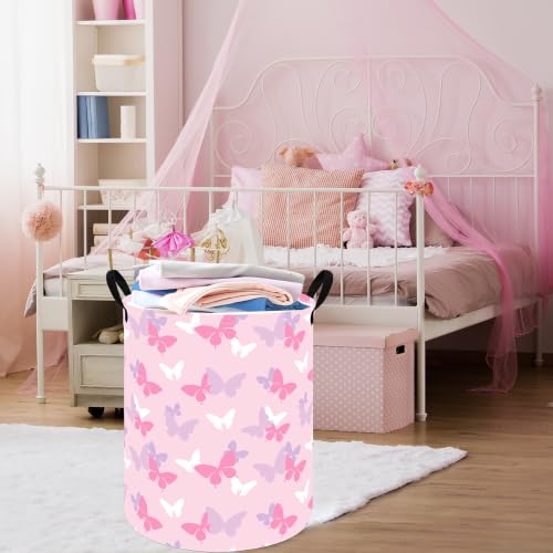 Image of Large Laundry Basket Canvas Storage Bins Baby Nursery Hamper for Boys and Girls Toy Box Gift Baskets for Home,Office,Home Decor