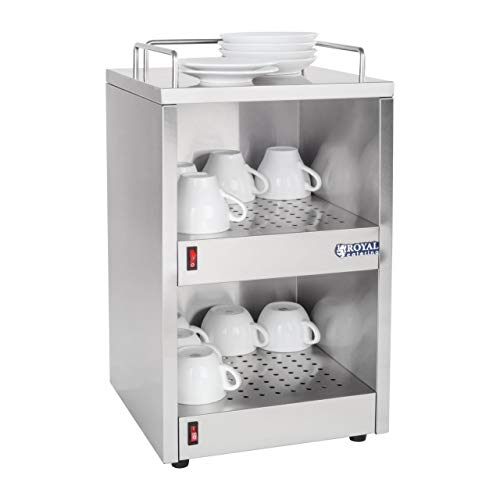 Royal Catering RCCW-100 Kopjesverwarmer 72 Kopjes tot 55 °C 3 Plateaus Professionele Serviesverwarmer 32,50 x 32,50 x 49 cm Perfect voor in de Keuken