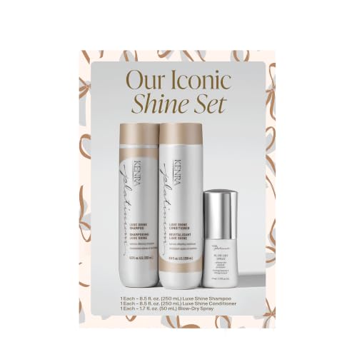 Kenra Haircare Kit | Luxe Iconic Shine Set | Luxe Shine Shampoo + Conditioner + Blow-Dry Spray | (Amazon Exclusive)