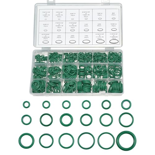 RGOAANC 270PCS Car Air Conditioning O Ring Kit, AC Seal Kit, O Ring Assortment Kit, Universal Car Accessories Rubber Seal Gasket Washer Suitable for Car Repair, Plumbing, Air or Gas Connections