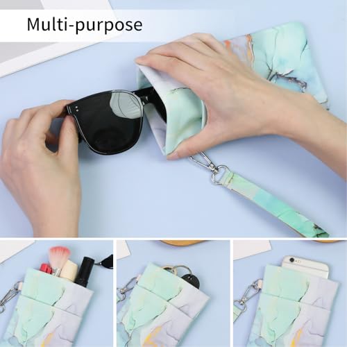 Image of Double Eyeglass Case Soft Dual Glasses Case for Women Men Travel Squeeze Top Sunglasses Cases Eyeglasses Pouch