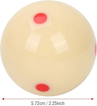 Training Billiard Cue Ball, Cue Ball Regulation Size 2-1/4 Pool Training Cue Ball with 6 Dots for Home Practice America Pool Eight Ball