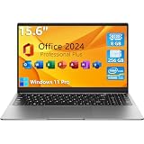 TPV 15.6' Windows 11 Pro Laptop, MS Office 2024, 8GB RAM 256GB Storage, Intel Celeron N4000(up to 2.6GHz) 100% sRGB Screen, 2.4G/5G Dual Band WiFi, BT4.2, USB-A, Long Battery Life, Silver
