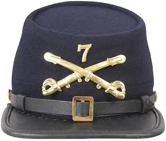 US Civil War Mens Union 7th Cavalry Officers Kepi Authentic Reenactment Hat