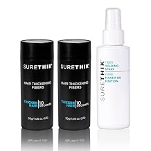 SureThik 2 x 30g Hair Thickening Fiber Black and Holding Spray 3.4oz Bundle