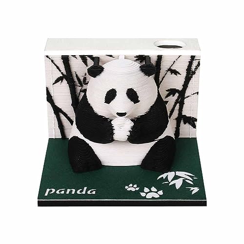 RYGRZJ Handgefertigter Panda 3D Papier Schnitzen Notizblock Ornamente Bequemlichkeit Aufkleber Geschenk Spaß Geburtstag Memo Ho Dekoration W2S8 Pad
