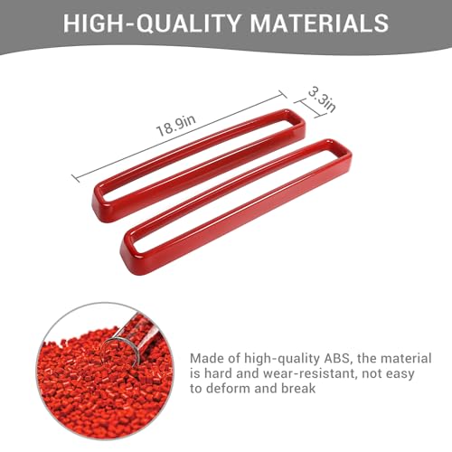 Image of for Challenger Front Grill Mesh Grille Inserts Trim Cover Red Compatible with Dodge Challenger 2015-2023 Red Exterior Accessories 2pcs