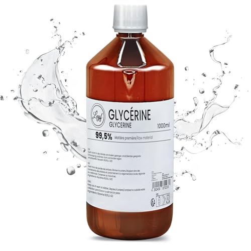 Leyf 1000 ml Glicerina E422, Perfecta para Bricolaje, Calidad Farmacéutica 99,5% Pureza, Grado Alimenticio, Materia Prima VG, Pura, Vegana, Ph. Eur/USP