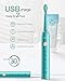 Blenpapa USB Rechargeable Sonic Electric Toothbrush for Adults Powered Motor Soft Dupont Brush Heads 2 Minutes Timer 5 Modes Teeth Whitening, Green