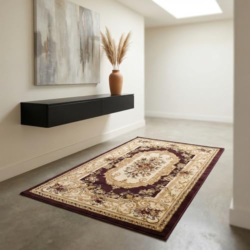 Unique Loom Versailles Collection Traditional Classic Floral Motif Area Rug (3' 3 x 5' 3 Rectangular, Brown/ Ivory)
