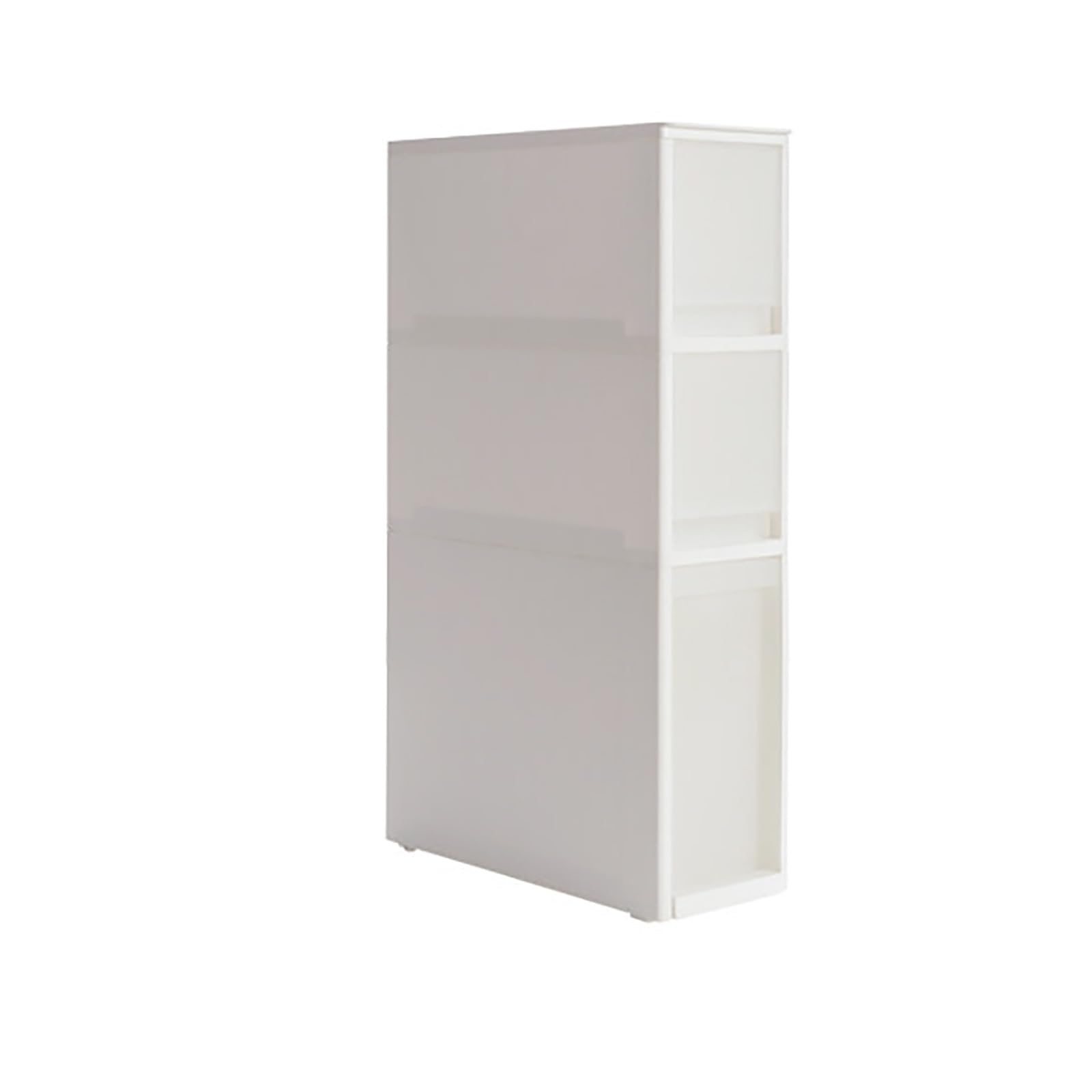 Carrito de almacenamiento delgado con ruedas ocultas, estantes estrechos deslizantes, no necesita montaje, organizador para cocina, baño, lavandería (45,5 x 18 x 77 cm)