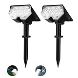 FOSUNKER All-New Solar Spot Lights Outdoor Waterproof，20 LEDs Solar Flag Light with 2 Modes,Landscape Spotlights for Pathway, Patio, Garden, Trees,Flag,Pool (2 Pack,White Light)