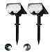 FOSUNKER All-New Solar Spot Lights Outdoor Waterproof，20 LEDs Solar Flag Light with 2 Modes,Landscape Spotlights for Pathway, Patio, Garden, Trees,Flag,Pool (2 Pack,White Light)
