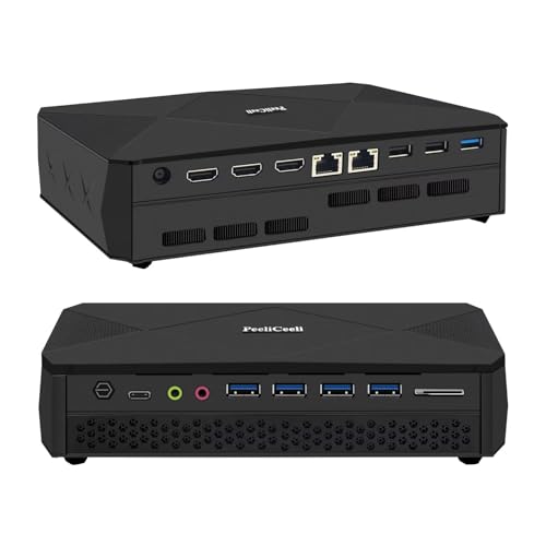 PeeliCeeli Mini PC Gaming Core i9 11900H 8 Cores 16 Threads RTX 3060 12GB Graphics, DDR5 16GB RAM 256GB SSD NVME Windows 11 Pro Micro ordinateur de bureau, WiFi6 BT5.2, affichage double ventilateur 4