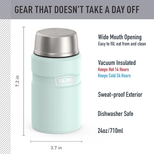 Image of THERMOS Stainless King Vacuum-Insulated Food Jar, 24 Ounce, Matte Light Blue