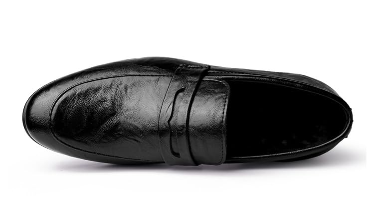 Mens Loafers Round Toe Solid Color Faux Leather Penny Loafers Comfortable Anti-Slip Flexible Casual Prom Slip On3