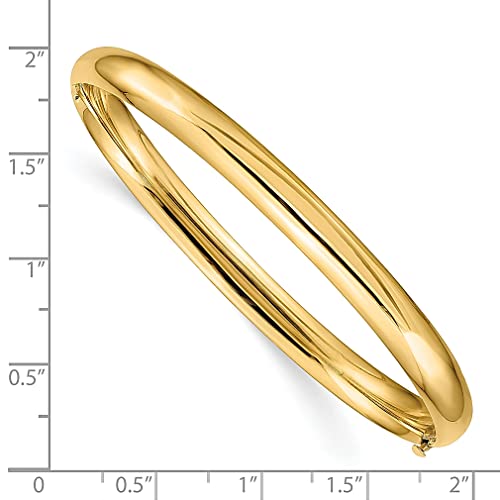 14k Yellow Gold 6.35mm Oversize Hinged Bangle Bracelet Fine Jewelry For Women Gifts For Her - Image 4