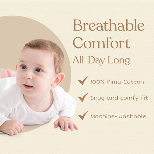 Pimbi&Bimpi Baby Bodysuit - Long Sleeve White Romper | Premium Peruvian Pima Cotton | Gender Neutral Baby Clothes for Boys and Girls (0-3 Months)4