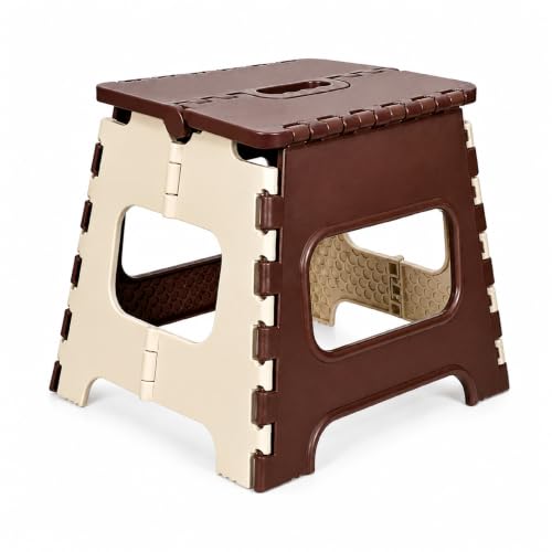 Image of Lifelong 12 Inch Foldable Plastic Step Stool | Heavy Duty Folding Stool for Adults & Kids with Carry Handle | Anti-Skid Portable Multipurpose Sitting Stool for Kitchen, Bathroom, Home, Garden