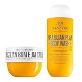SOL DE JANEIRO Brazilian Bum Bum Cream and Brazilian Play Moisturizing Shower Cream Gel Body Wash Full Size Bundle, Amazon Exclusive