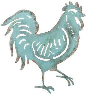 Hobby Lobby Turquoise Rooster Metal Wall Decor Kitchen / Home Decor