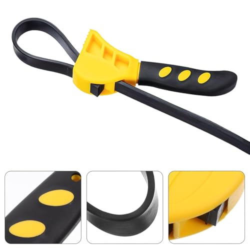 Naseom 2pcs Rubber Strap Wrench, Adjustable Strap Wrench Set, 500mm Oil Filter Strap Wrench, Heavy Duty Rubber Pipe Wrench - Image 3