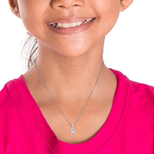 Little Diva Diamonds .925 Sterling Silver Diamond Accent Pendant Necklace (Kitty Cat) (I Color, I1 Clarity) #TOP1