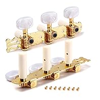 A set of plated guitar tuning pegs for classical guitar The length between two shaft centers measures approximately 35mm Absolutely high quality guitar tuning keys The guitar tuning head is pearl white,Looks very exquisite and classical You will get ...