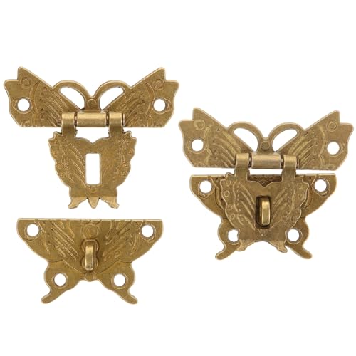 SAFIGLE Hebillas de Cerrojo de Aleación 2 Piezas, Pestillos de Metal Pequeños en Color Bronce Antiguo 731, Cerradura para Caja de Joyería, Bisagras para Muebles Vintage, Accesorios