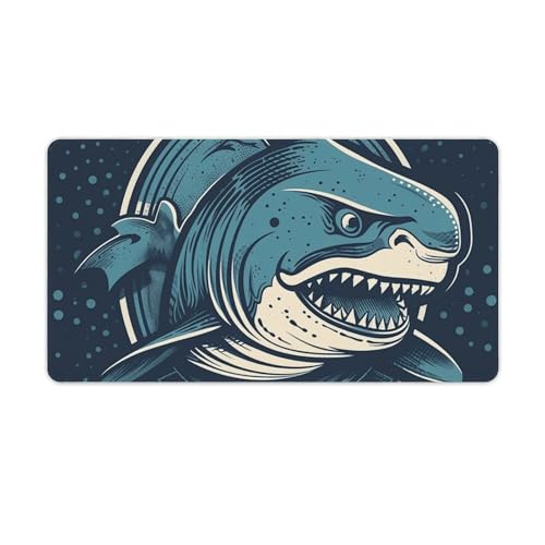 Tapis de souris de jeu requin grand tapis lavable à base adhérente