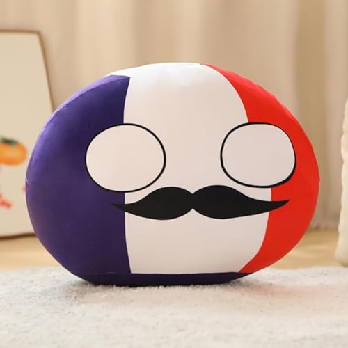 Yobuisg ポーランドボール ぬいぐるみ カントリーボール抱き枕 40cm Polandball アニメ クッション ペンダント Countryball おもちゃ 置物 飾り物 誕生日プレゼント (J)