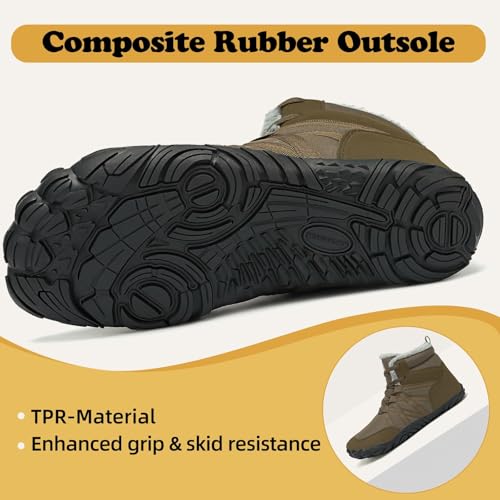 Miniatura 7 de Mishansha Barefoot Botas Invierno Hombre Botines Cálidos Para Mujer Forro Zapatos De Nieve Minimalistas Boots 42eu