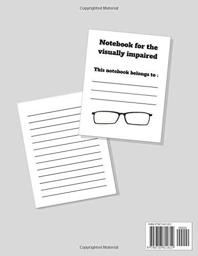 Notebook for the visually impaired: 131 page lined notebook / 8.5" X 11" white paper to note all kinds of things with its large lines / This notebook ... especially for people with this disability - Image 2