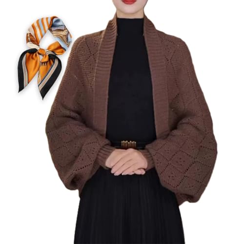 Fashion Hollow Out Knitted Shawl Coat for Women