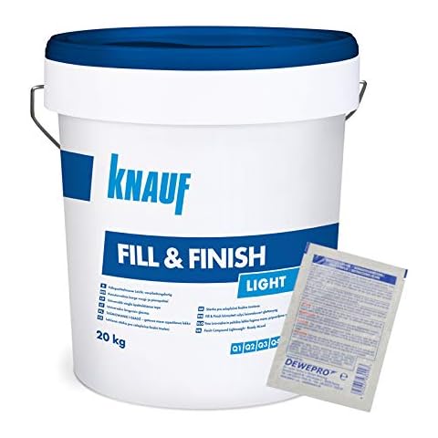 Knauf Fill & Finish light 20kg - Allzweckspachtelmasse - im Set inkl. 1 St. DEWEPRO® Single Scrubs Cover
