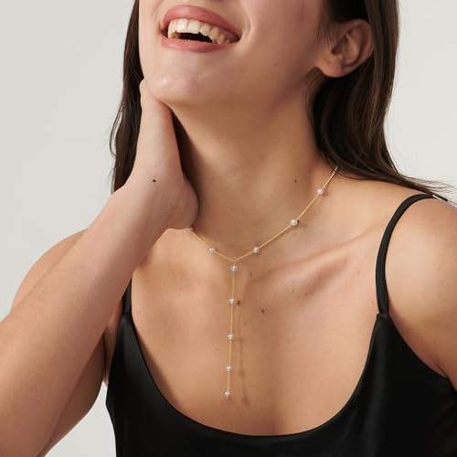 Pearl Necklace for Women- 14K Gold-plated/White Gold-plated Dainty Pearl Necklace for Women3