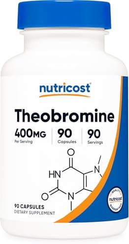Nutricost Theobromine 400mg, 90 Vegetarian Capsules - Gluten Free...