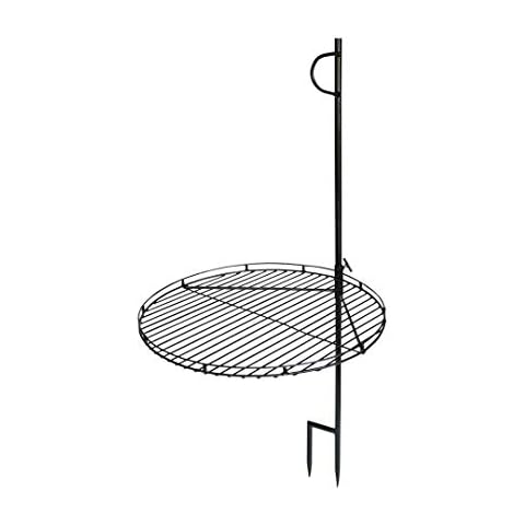 Blue Sky Outdoor Living 24" Swing Away Outdoor Bonfire Grill with Stake, Portable Steel Fire Pit Grill with Swing-Arm, Black Cover