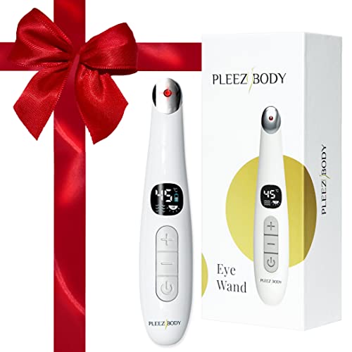 Eye Massager Wand - Eye Bag/Dark Circle/Puffiness/Wrinkle Remover - 37Â°C to 45Â°C Vibrating Massage Promotes Eye Cream Absorption & Blood Flow - Red Light for Cell Repair - Ergonomic & Easy Controls