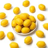 BigOtters 20PCS Small Artificial Lemons, Faux Yellow Lemons 2.7 x 1.8 Inch for...