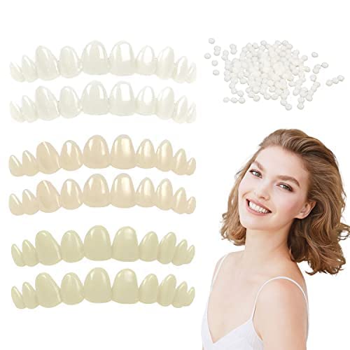 Tooth Repair Kit，Temporary Natural Shade Fake Teeth Filling The Gap, Temporary Replace The Missing or Broken Tooth-6PCS(A)