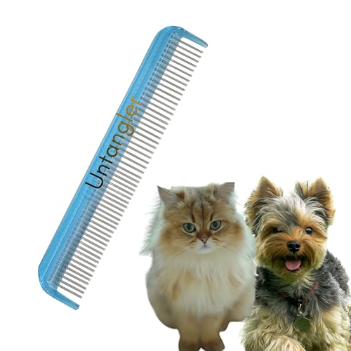 Image of Cat Comb with silky smooth rotating teeth, 7 inch, Sky Blue