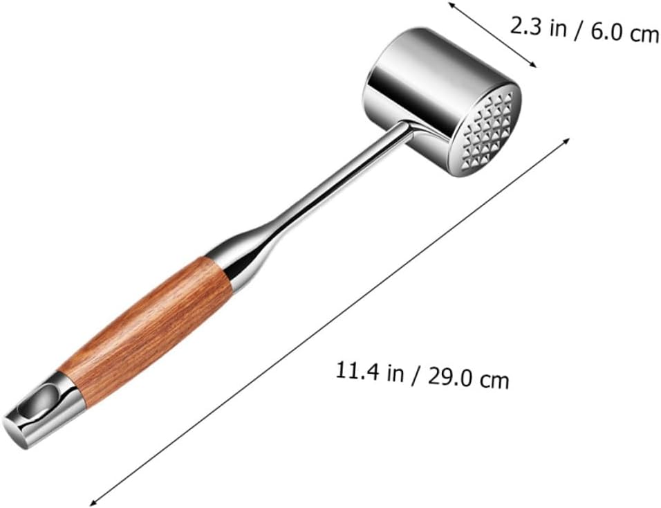 SHOWERORO Stainless Steel Meat Tenderizer Hammer 304 Kitchen Steak Mallet Double-sided Beef Pounder Tool for Home Cooking and Poultry Preparation Random Color