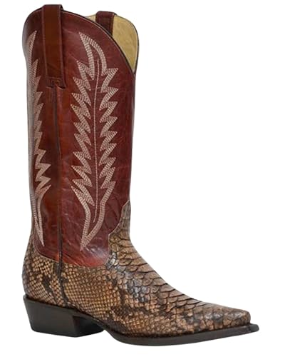 Stetson Ember Python Snip Toe Boot Red 9.5