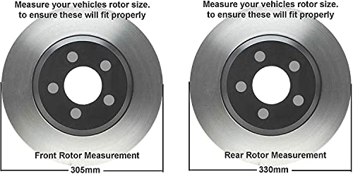 Image of Detroit Axle - 10pc Brake Kit for Chevy Silverado 1500 01-04 Tahoe 00-06 | GMC Sierra Avalanche Yukon XL 1500, Replacement 12 inch Front 12.99 inch Rear Drilled Brake Rotors Copper-Free Ceramic Brake Pads